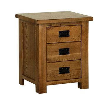 Picture of Country Oak 3 Drawer Bedside