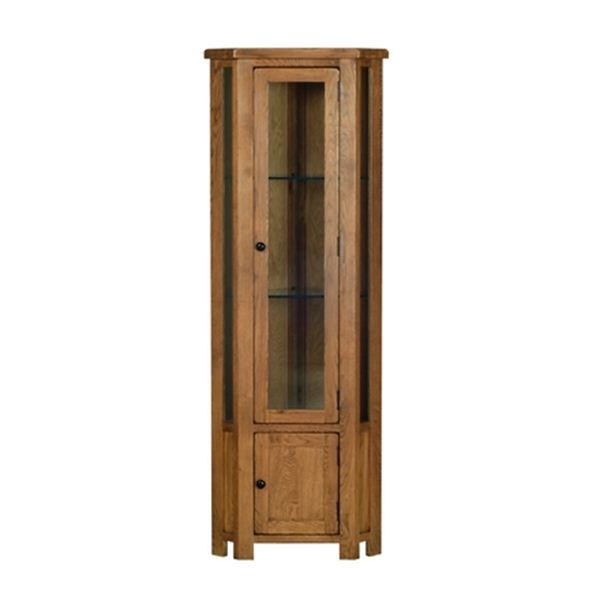 Country Oak Corner Display Cabinet. Quality Oak furniture from The