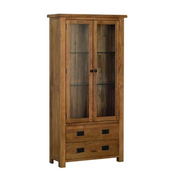 Picture of Country Oak Glazed Display Cabinet