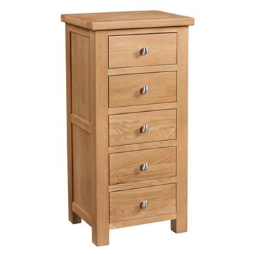 Picture of Suffolk Oak 5 Drawer Wellington 