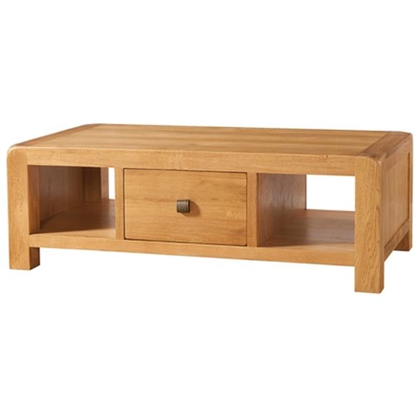 Denver Large Coffee Table And Drawer, Quirky Oak Coffee Table