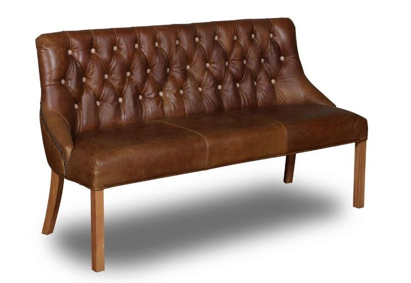 Stanton 3 Seater Bench Quality Oak, Stanton Leather Sofa