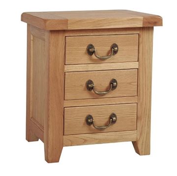 Picture of Old Mill Oak 3 Drawer Bedside 