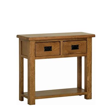 Picture of Country Oak 2 Drawer Console