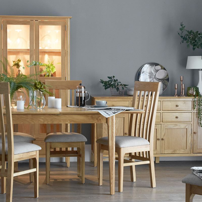Oslo Oak Display Cabinet Lights Quality Oak Furniture From The